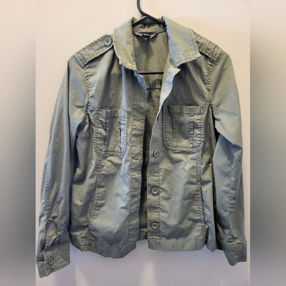 Eddie Bauer Women's XS Military Style Green Lightweight Button Utility Jacket